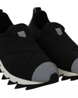 Dolce & Gabbana Black Shark Neoprene Stretch Sneakers Shoes