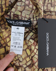 Dolce & Gabbana Multicolor Mosaic Print Silk Blouse T-shirt