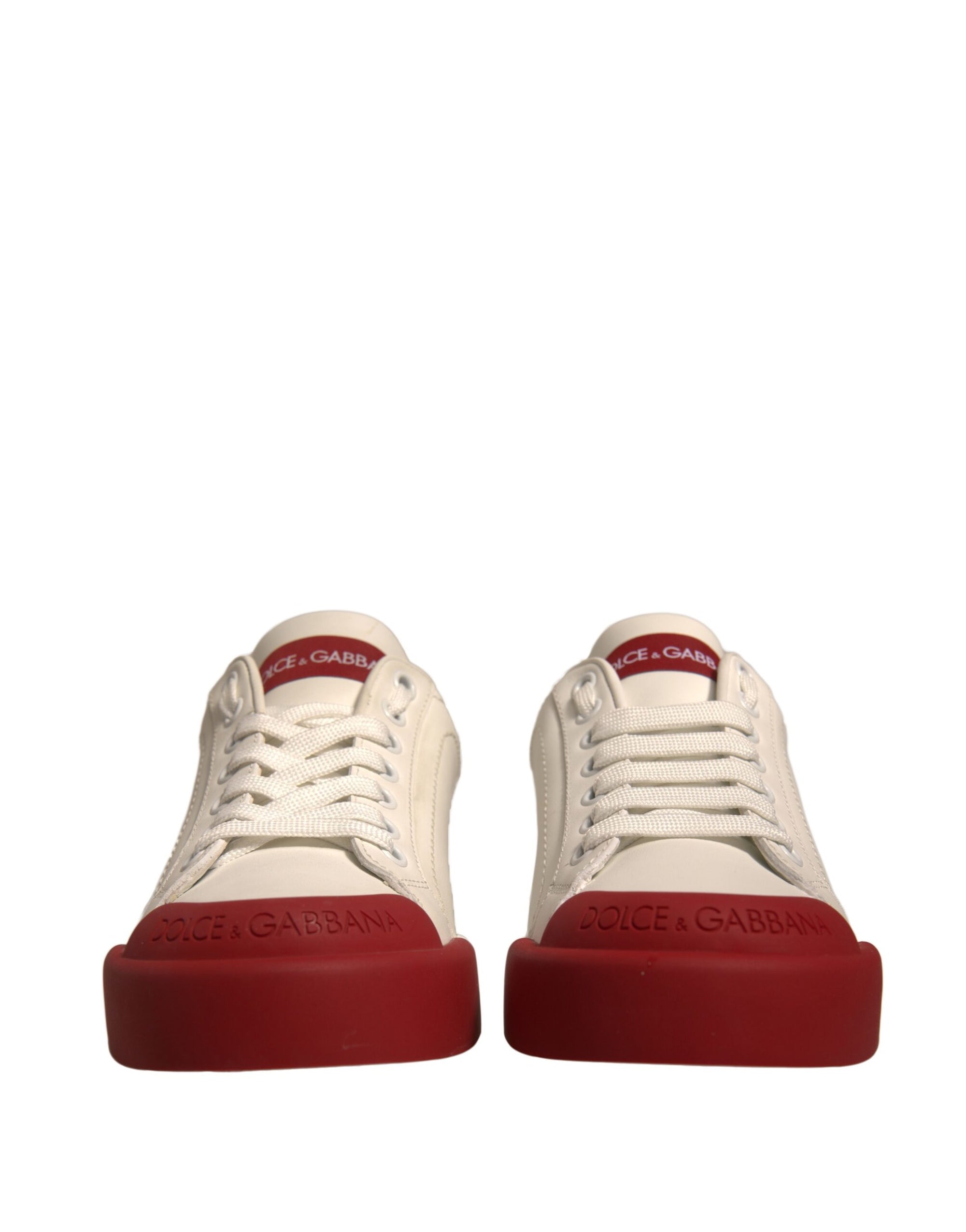 Dolce &amp; Gabbana Shoes White Leather Logo Portofino Sneakers