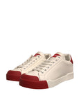 Dolce & Gabbana Shoes White Leather Logo Portofino Sneakers