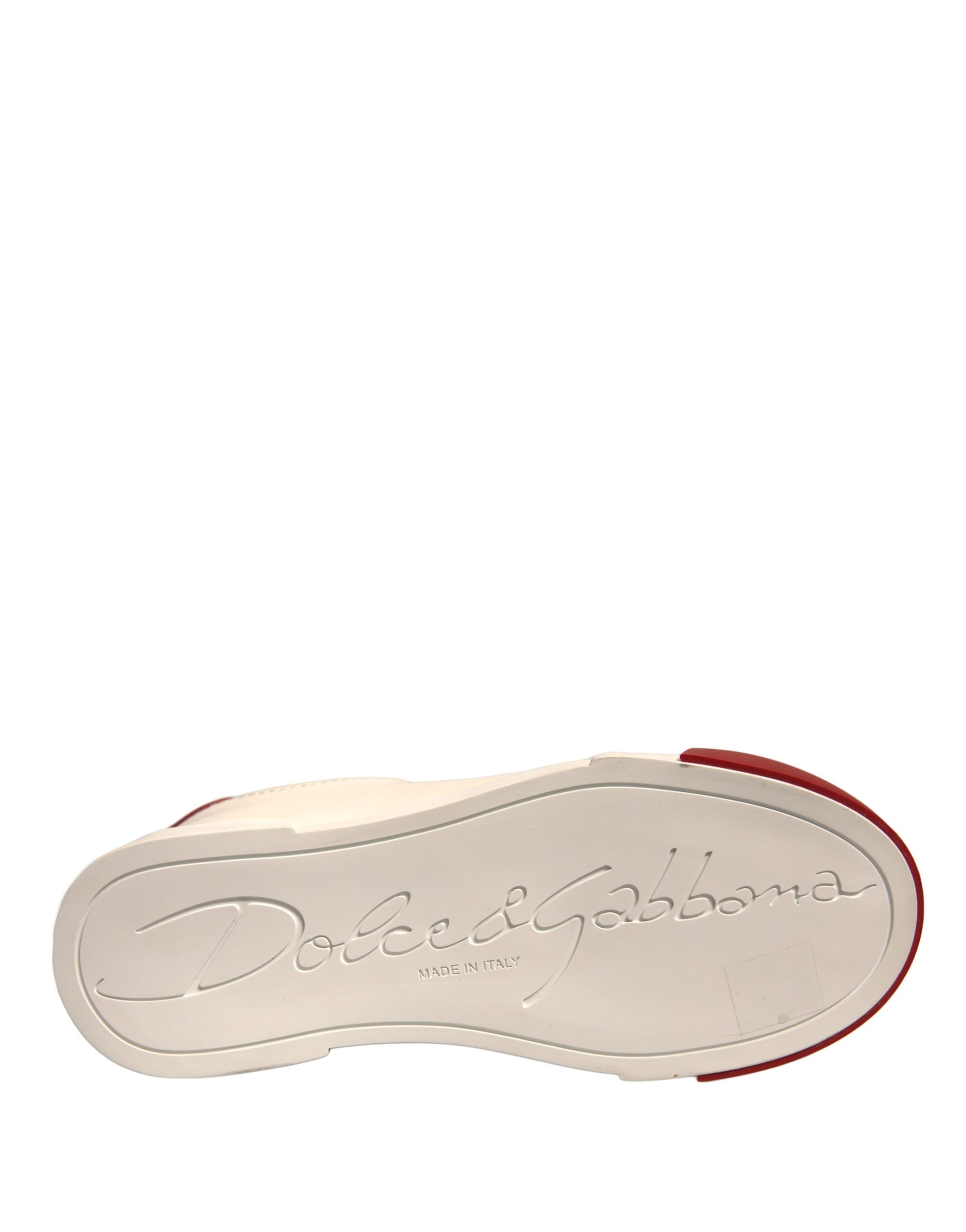 Dolce &amp; Gabbana Shoes White Leather Logo Portofino Sneakers