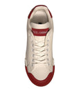 Dolce & Gabbana Shoes White Leather Logo Portofino Sneakers