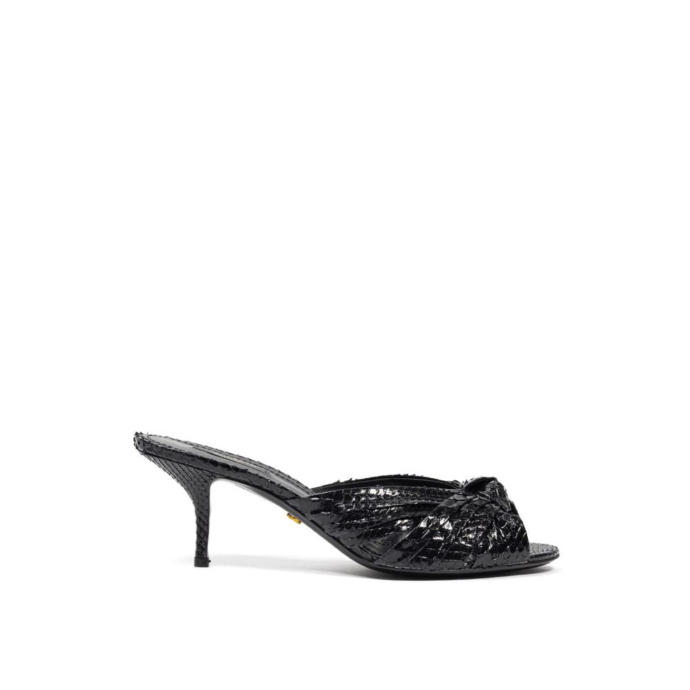 Dolce &amp; Gabbana Black Snake Skin  Platform Sandals