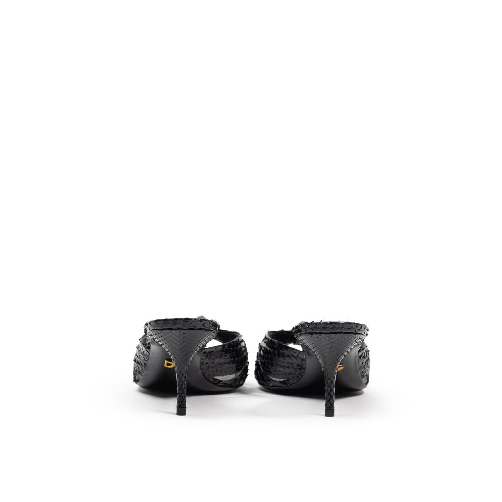 Dolce &amp; Gabbana Black Snake Skin  Platform Sandals