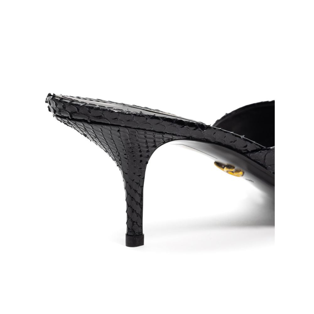 Dolce &amp; Gabbana Black Snake Skin  Platform Sandals