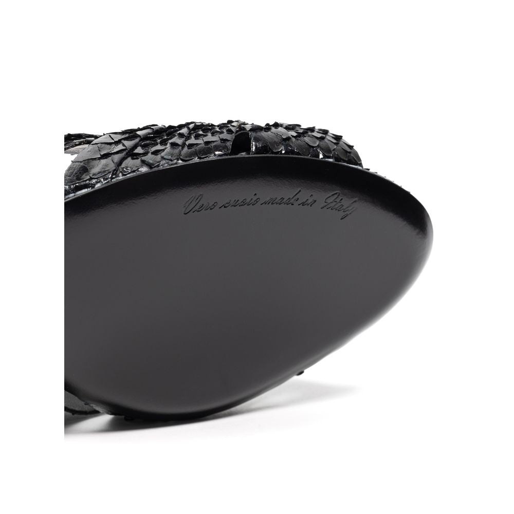 Dolce &amp; Gabbana Black Snake Skin  Platform Sandals