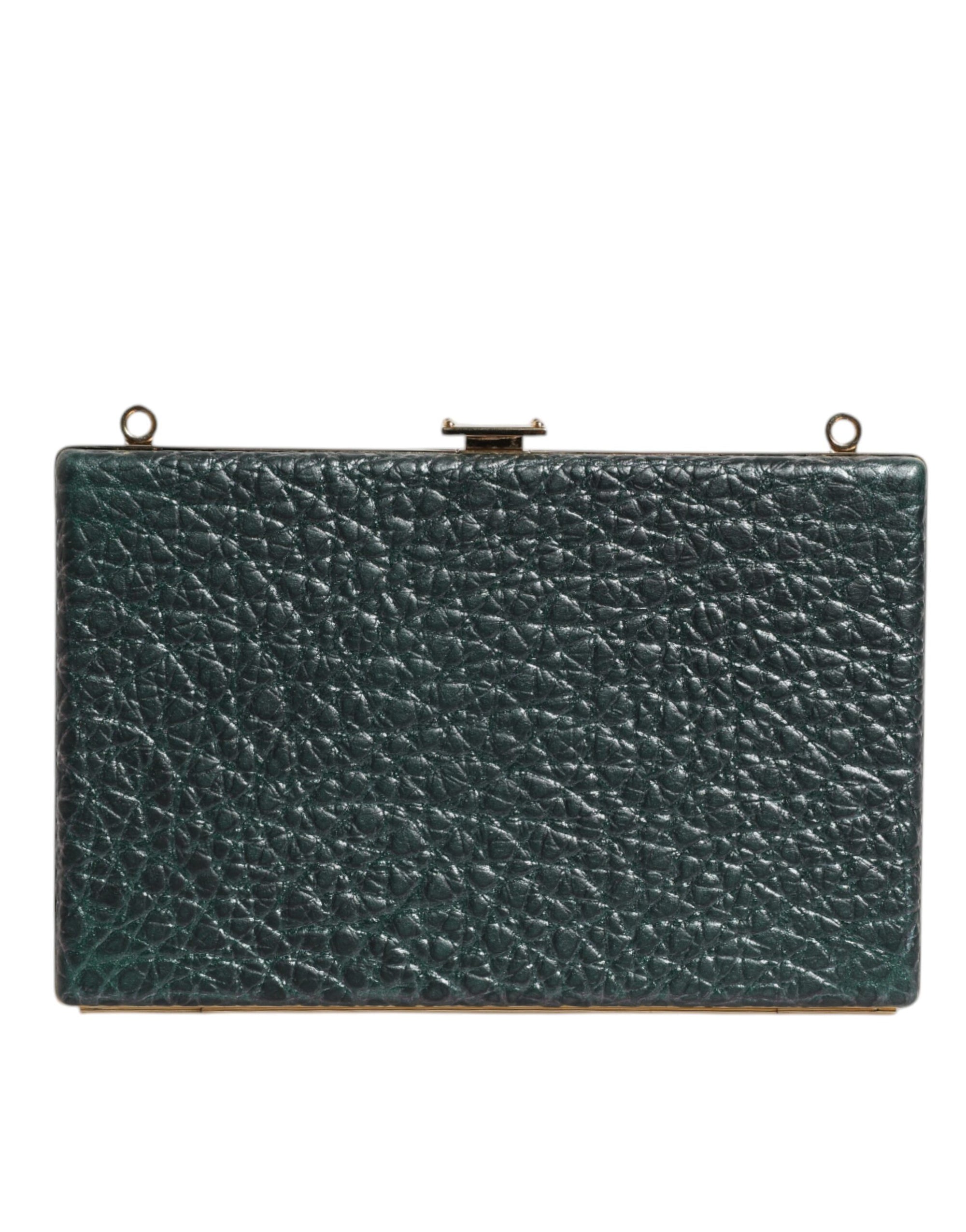 Dolce &amp; Gabbana Black Leather Clutch Evening Crossbody Bag