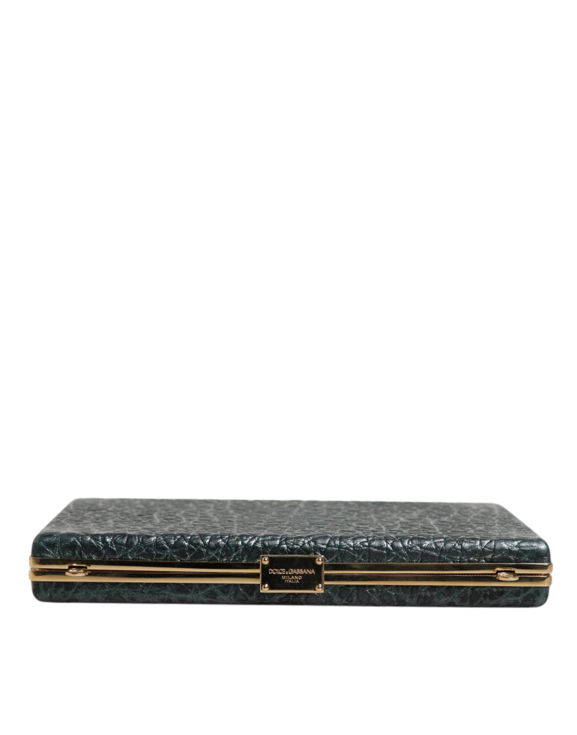 Dolce &amp; Gabbana Black Leather Clutch Evening Crossbody Bag