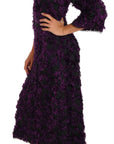 Dolce & Gabbana Purple Fringe Midi Sheath Dress