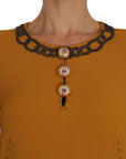 Dolce & Gabbana Brown Mini  Crystal Embellished Dress
