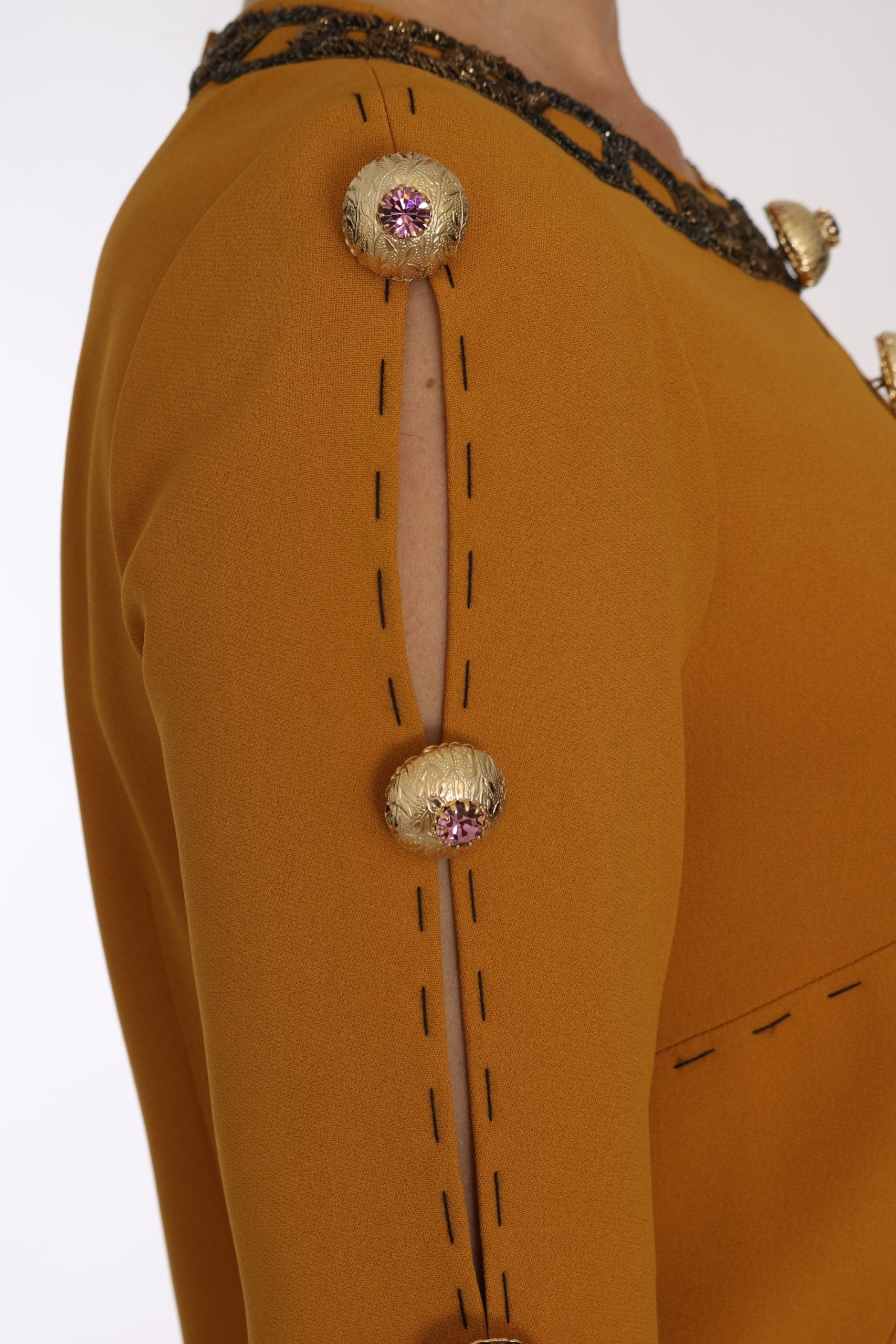 Dolce &amp; Gabbana Brown Mini  Crystal Embellished Dress