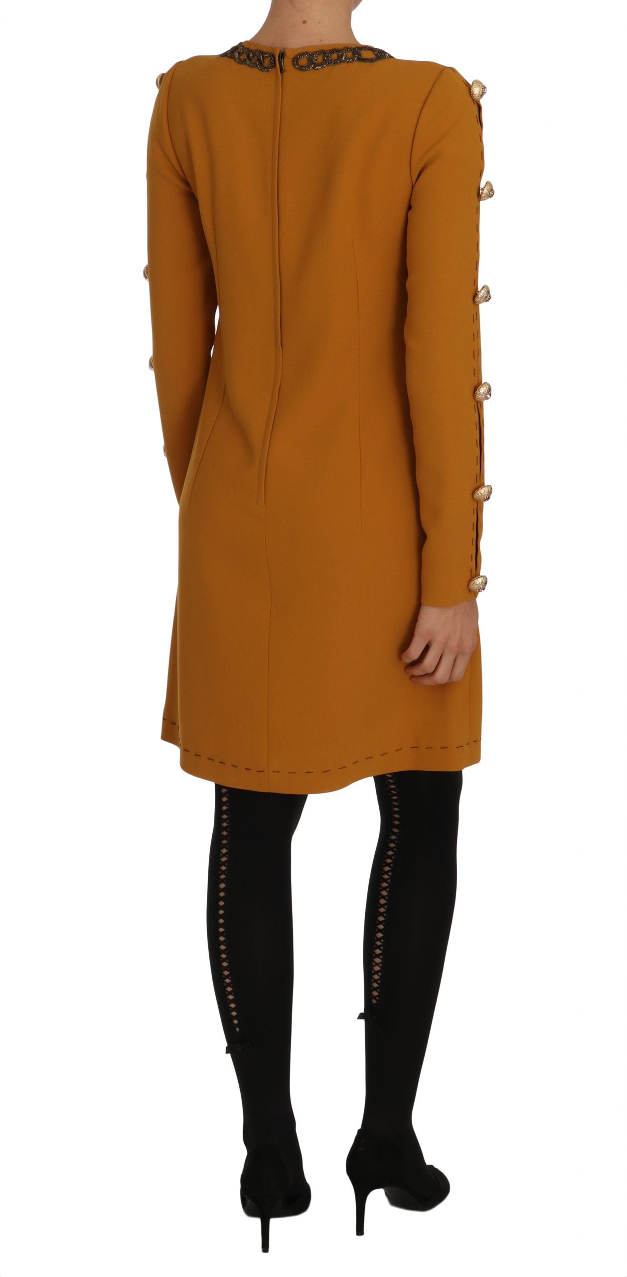 Dolce &amp; Gabbana Brown Mini  Crystal Embellished Dress