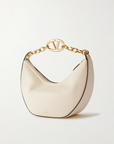 Valentino Garavani Ivory Leather Small Hobo Vlogo Shoulder Bag