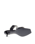 Alexander McQueen Black Leather Stiletto Heel Sandals