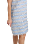 Dolce & Gabbana Light Blue Silver Shift Gown Dress