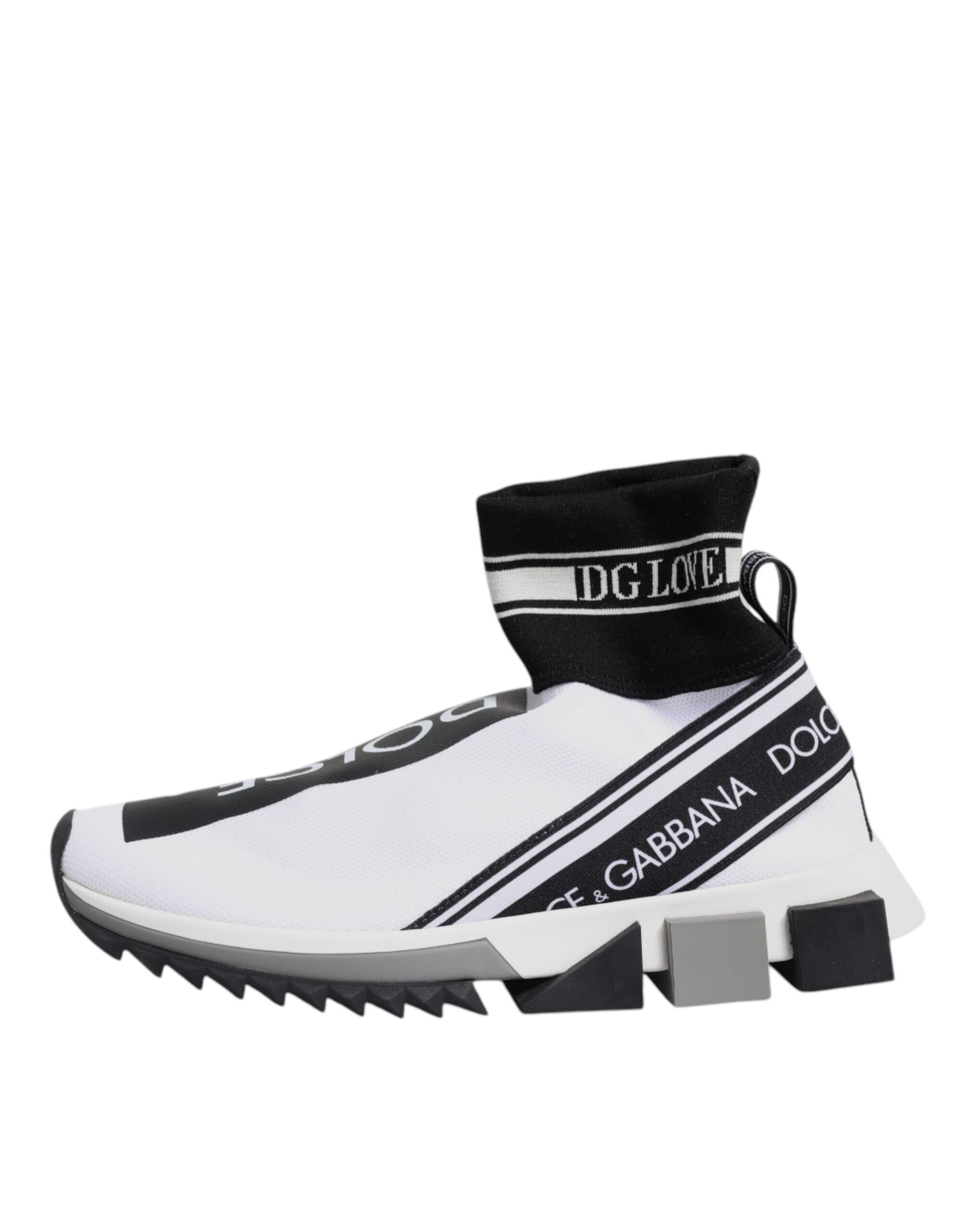 Dolce &amp; Gabbana White Black Sorrento Socks Sneakers Shoes