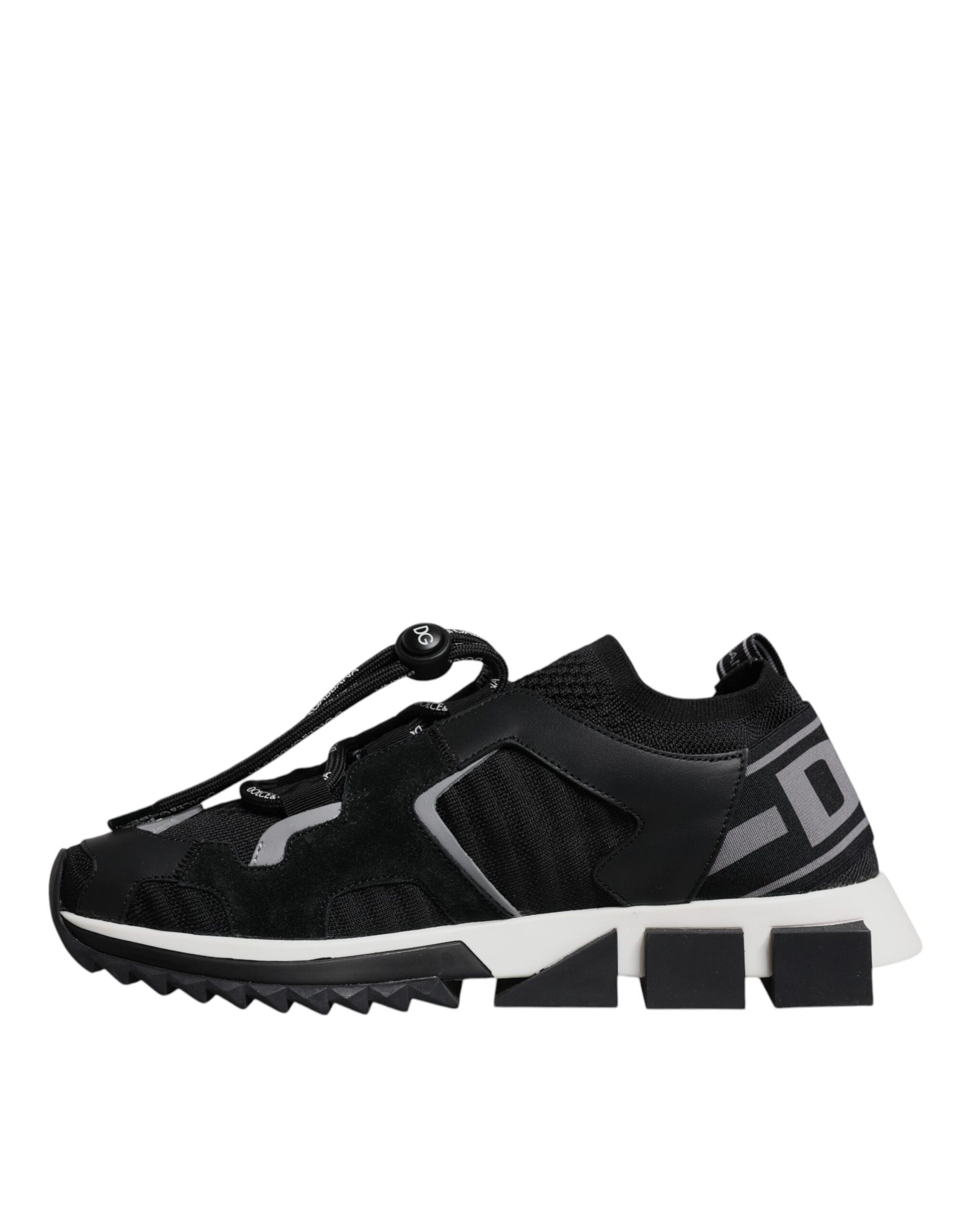 Dolce &amp; Gabbana Black Mesh Sorrento Trekking Sneakers Shoes