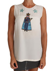 Dolce & Gabbana White Silk Crystal Sequined Fairy T-shirt