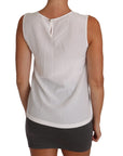 Dolce & Gabbana White Silk A-line Sleeveless Blouse T-Shirt Top