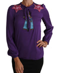 Dolce & Gabbana Purple Blouse Prince  Fairy Tale Embellished  Top