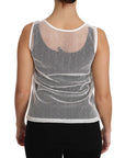 Dolce & Gabbana White Net  Transparent Sleeveless Tank Top