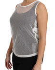 Dolce & Gabbana White Net  Transparent Sleeveless Tank Top