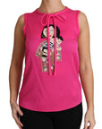 Dolce & Gabbana Pink Family Silk Tank  Mama Blouse Top Shirt
