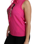 Dolce & Gabbana Pink Family Silk Tank  Mama Blouse Top Shirt