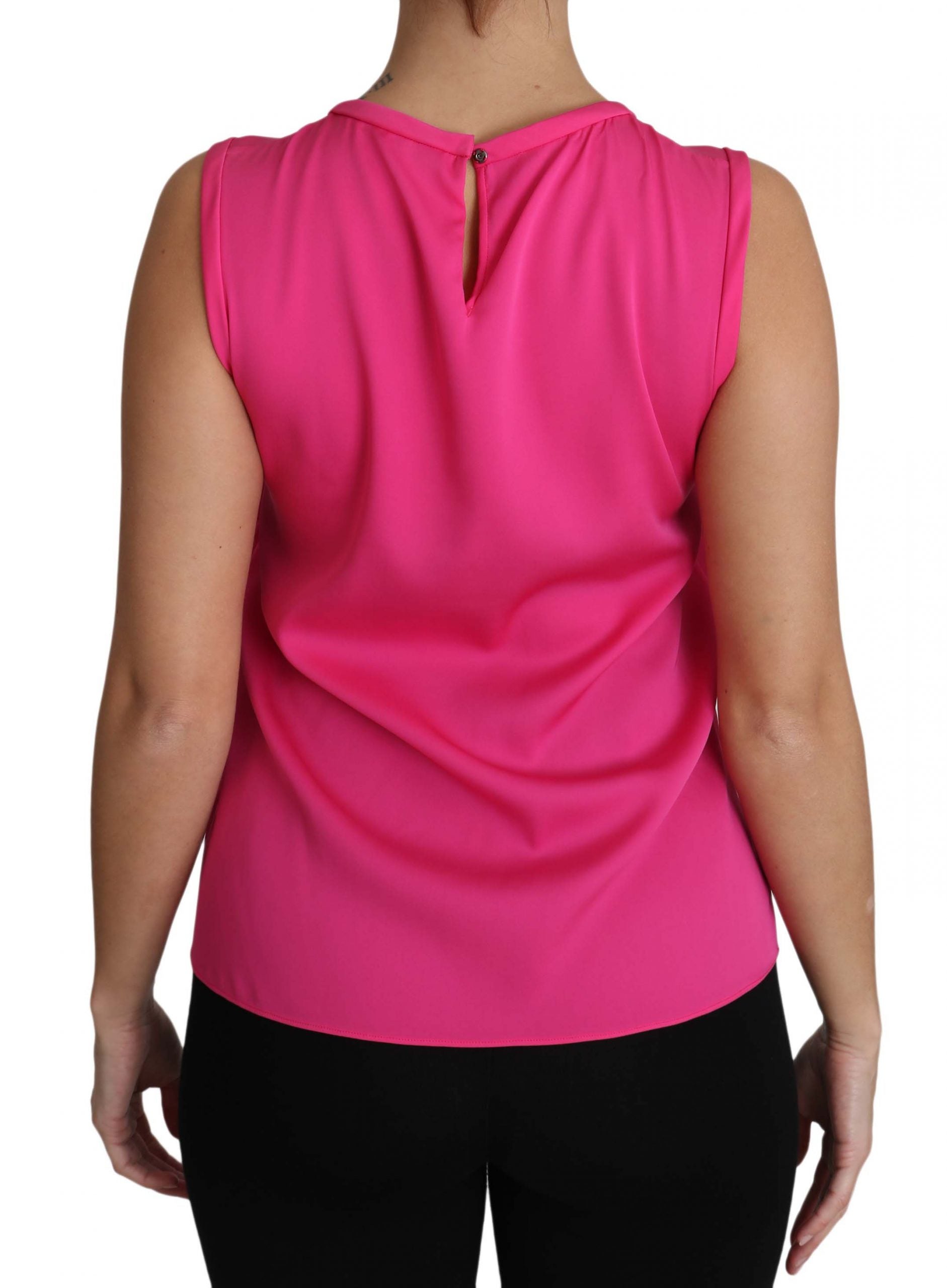 Dolce &amp; Gabbana Pink Family Silk Tank  Mama Blouse Top Shirt