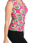Dolce & Gabbana Pink Silk Stretch Sicilian Cake Top