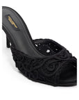 Dolce & Gabbana Black Cotton Mules