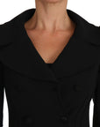 Dolce & Gabbana Black Short Fitted Wool Cropped Jacket Blazer