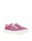 Casadei Fuchsia Fabric And Leather Low Top Sneakers