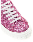 Casadei Fuchsia Fabric And Leather Low Top Sneakers