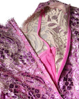 Dolce & Gabbana Metallic Fuchsia Floral Sheath Mini Dress