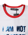 Dolce & Gabbana White Graphic Print Cotton Crew Neck T-shirt