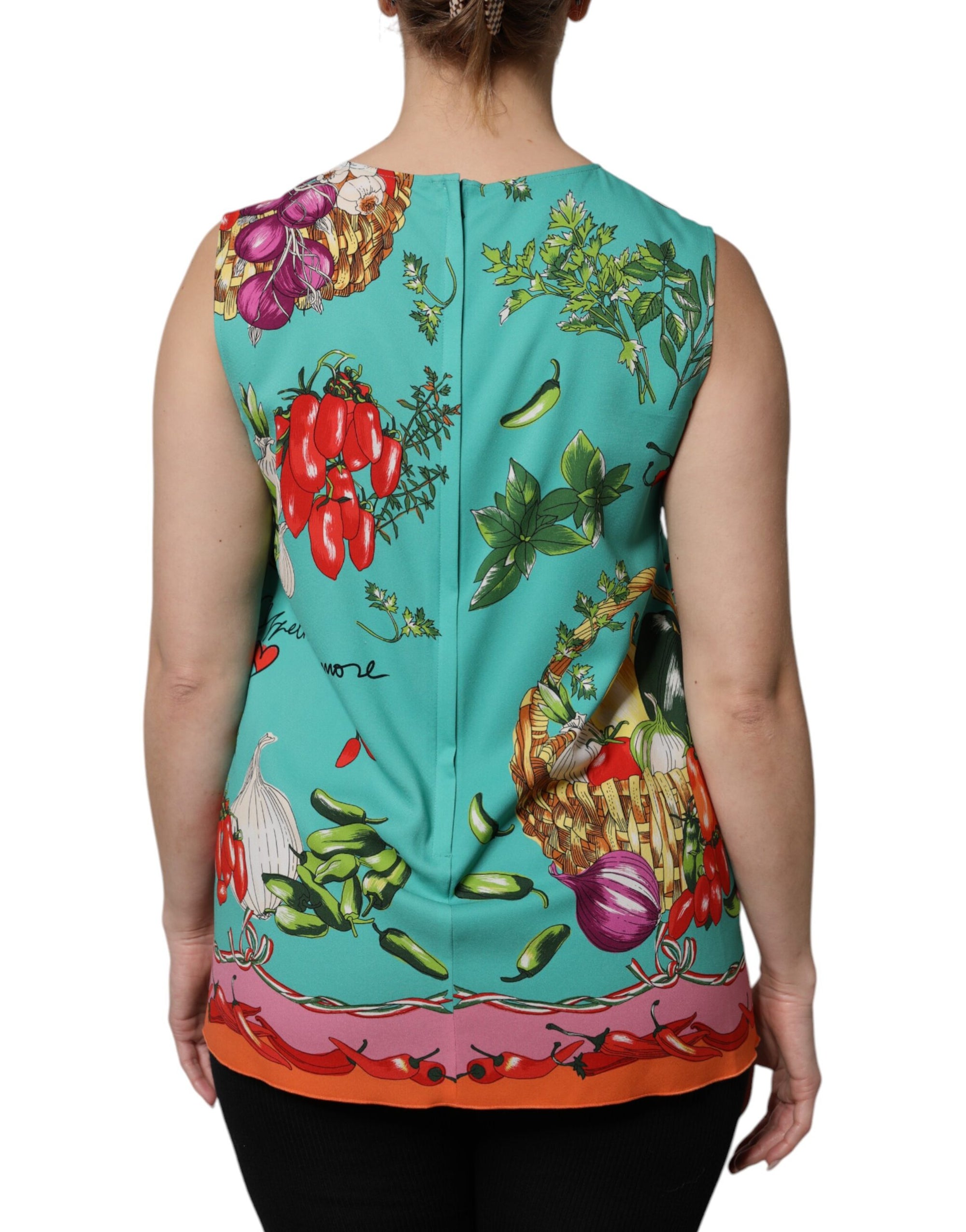 Dolce &amp; Gabbana Multicolor Floral Silk Sleeveless Tank Top