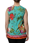 Dolce & Gabbana Multicolor Floral Silk Sleeveless Tank Top