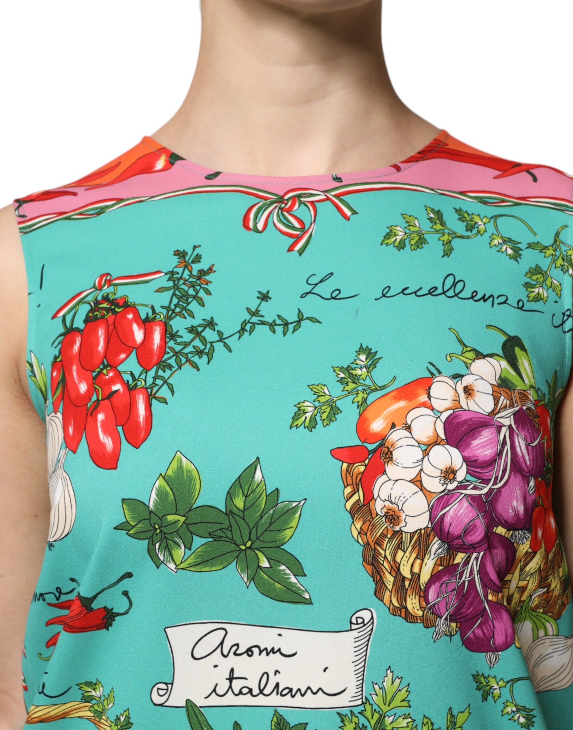 Dolce &amp; Gabbana Multicolor Floral Silk Sleeveless Tank Top