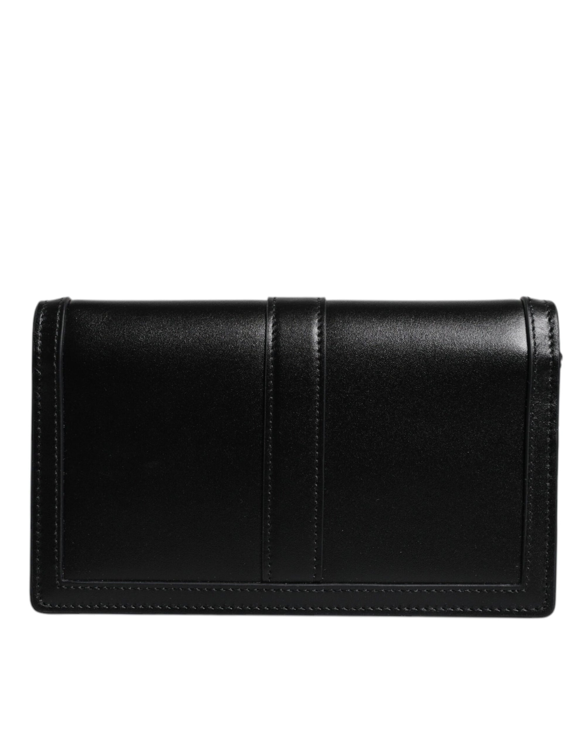 Versace Black Calfskin Leather Chain Strap Shoulder Crossbody Bag