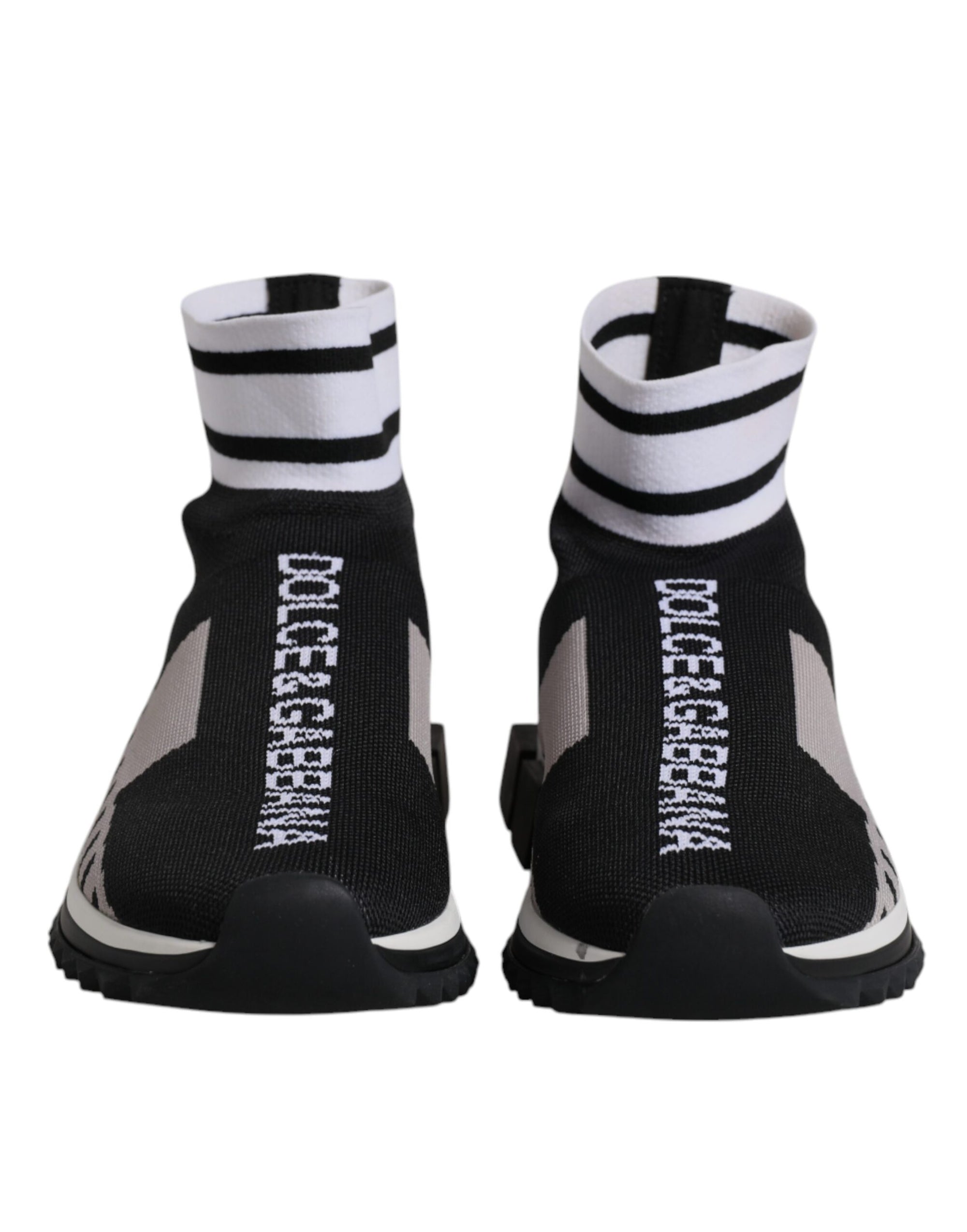 Dolce &amp; Gabbana Black Gray Sorrento Socks Women Sneakers Shoes