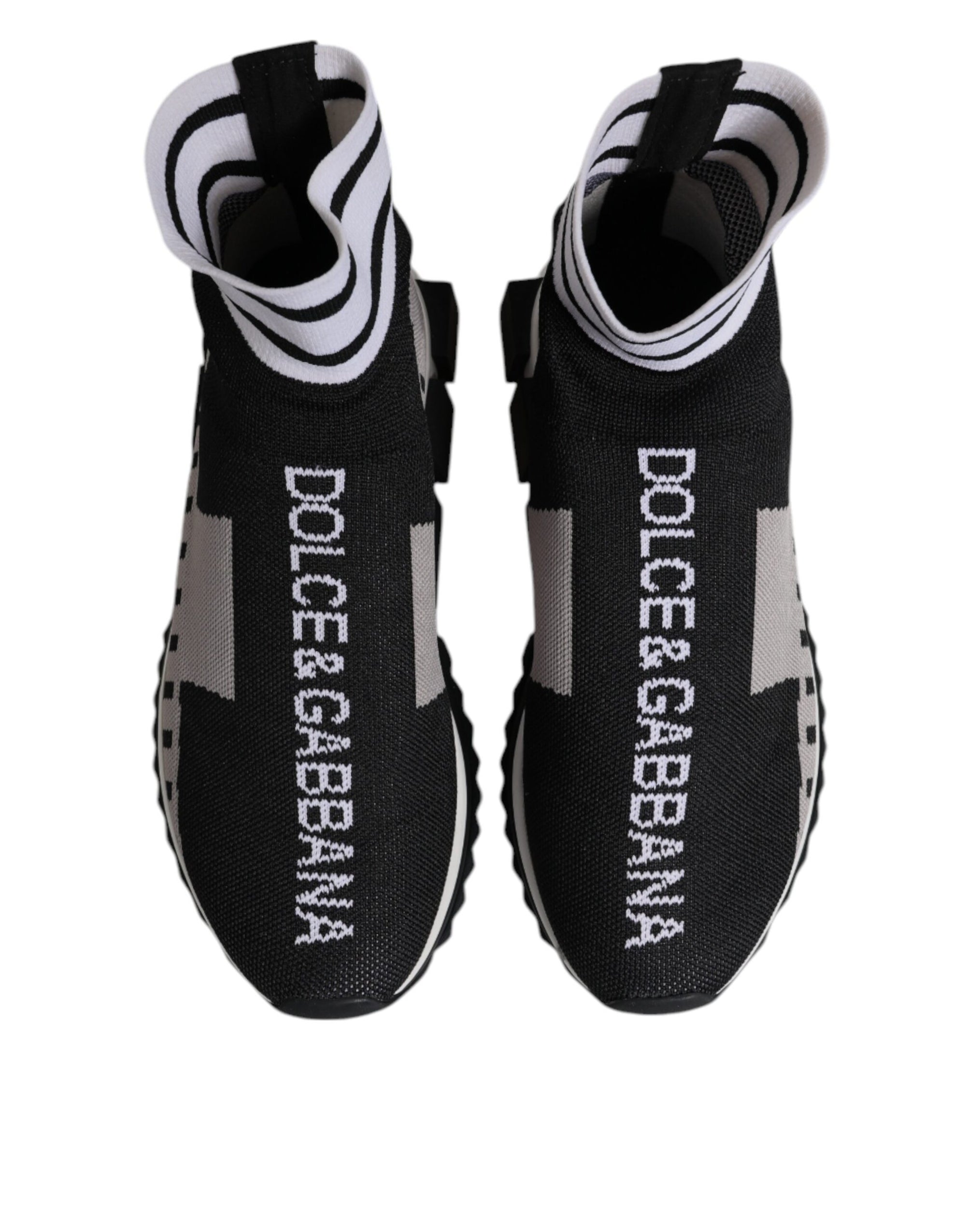 Dolce &amp; Gabbana Black Gray Sorrento Socks Women Sneakers Shoes