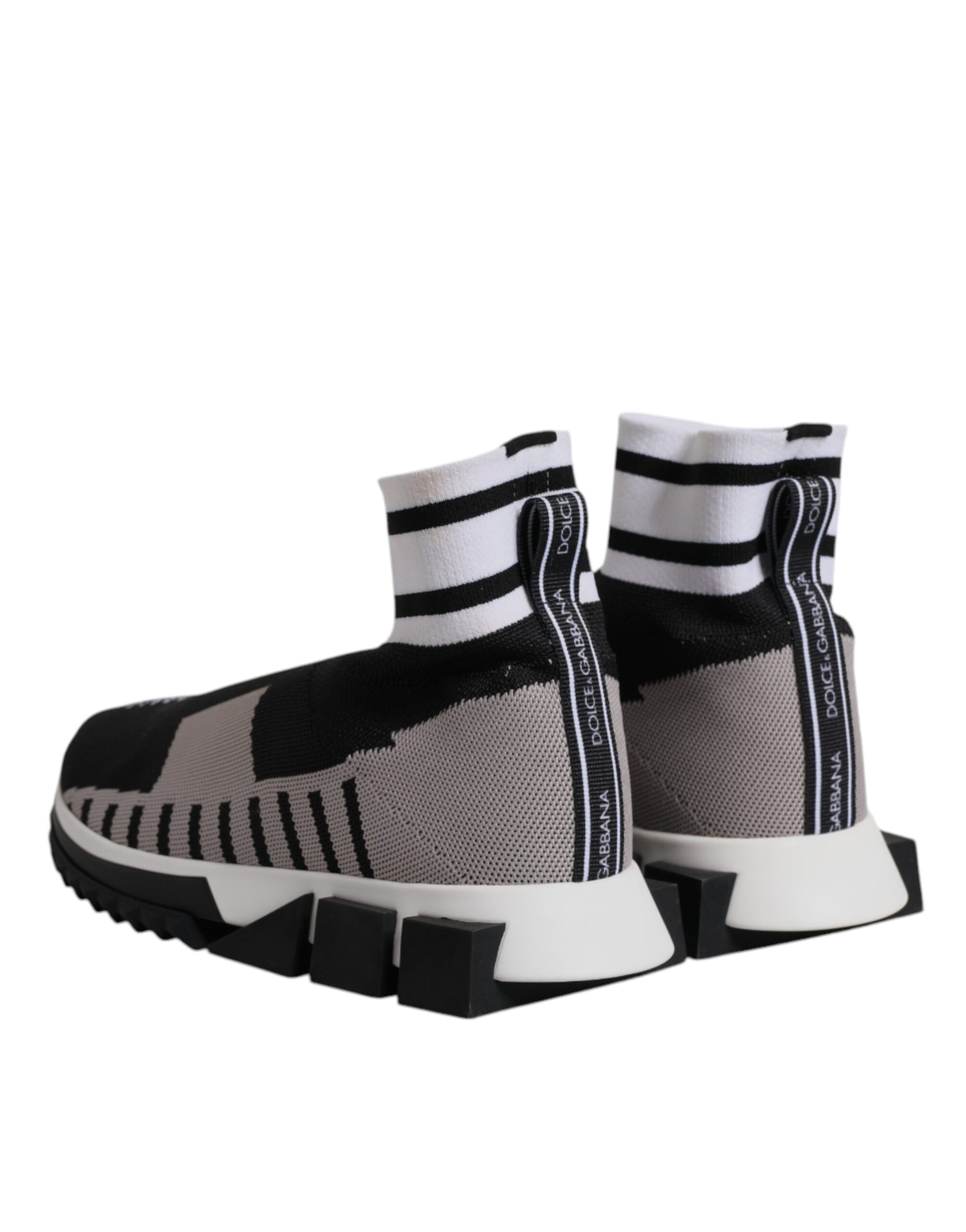 Dolce &amp; Gabbana Black Gray Sorrento Socks Women Sneakers Shoes
