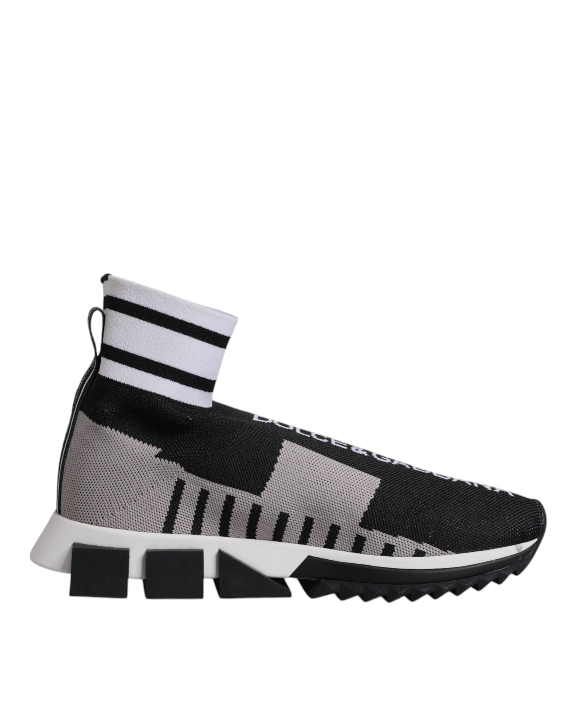 Dolce &amp; Gabbana Black Gray Sorrento Socks Women Sneakers Shoes