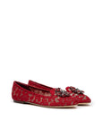 Dolce & Gabbana Red Viscose Ballet Flats