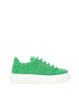 Casadei Green Fabric And Leather Athletic Sneakers