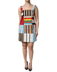 Dolce & Gabbana Multicolor Cotton Stripe Sleeveless Dress