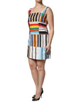 Dolce & Gabbana Multicolor Cotton Stripe Sleeveless Dress
