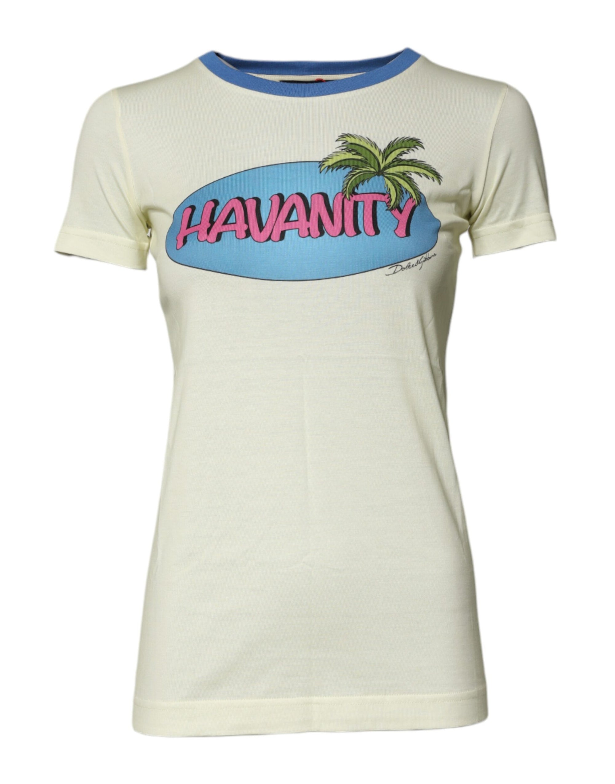 Dolce &amp; Gabbana Light Yellow Cotton Short Sleeve T-shirt