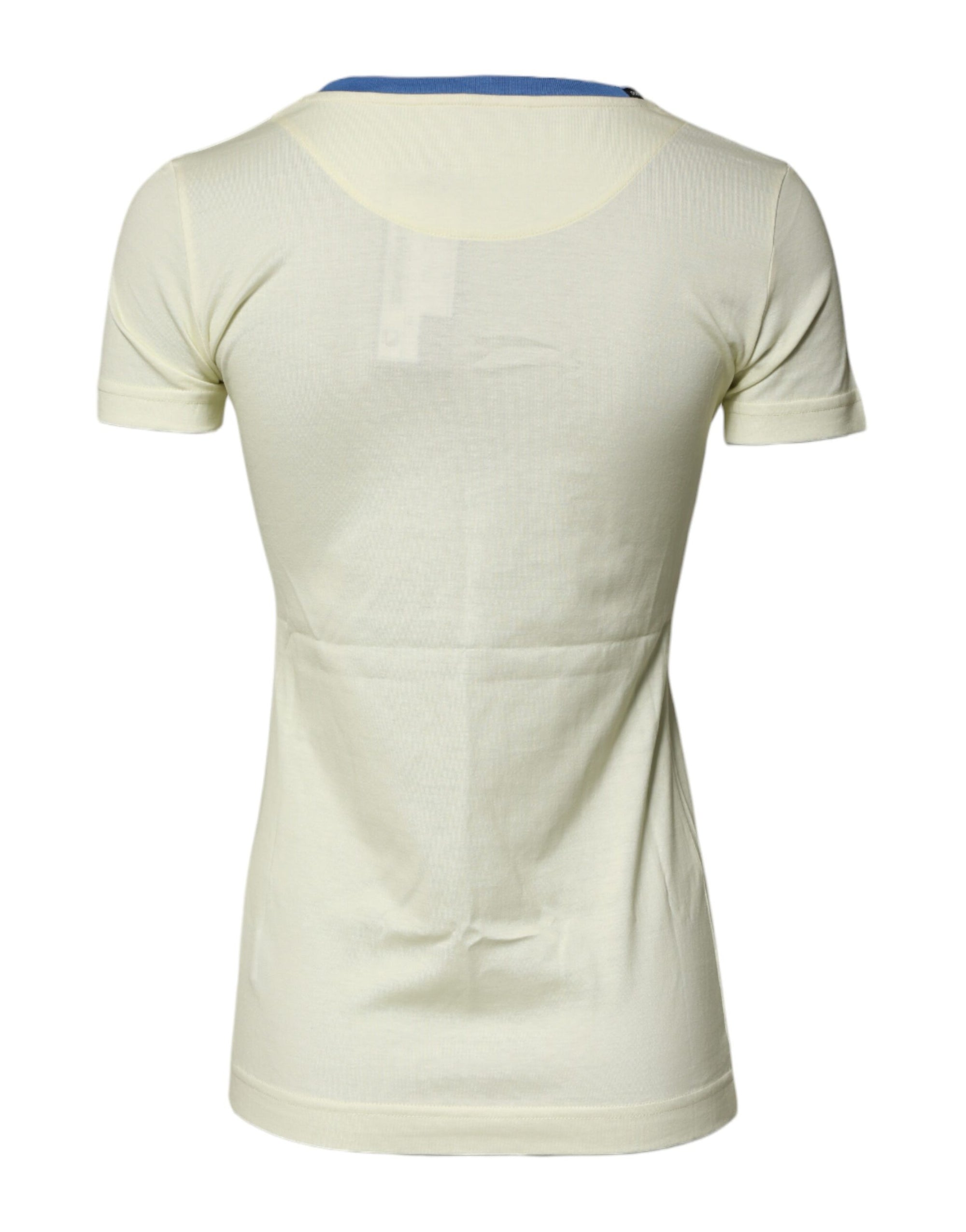 Dolce &amp; Gabbana Light Yellow Cotton Short Sleeve T-shirt
